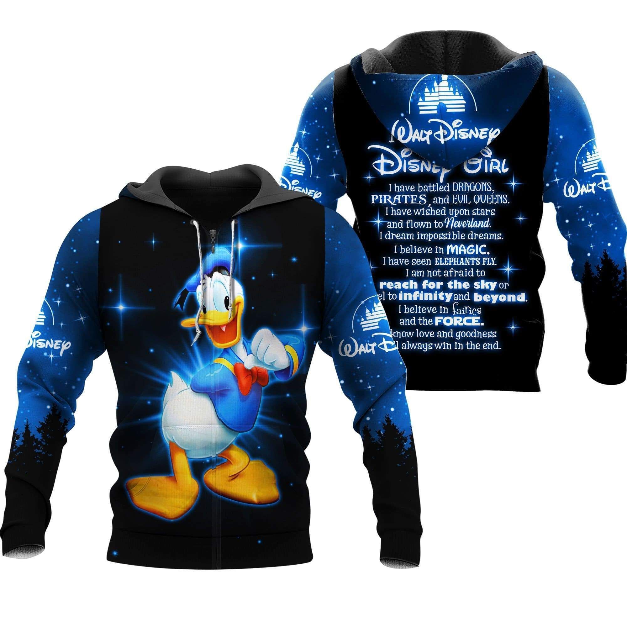 Donald Hoodie Style Battle Dragon, Pirates and Evil Queens