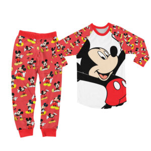 Red Smiling Mickey Family Pajamas