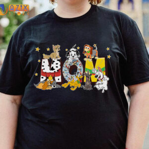 One Hundred And One Dalmatians Characters Printed T-shirts For Mom 2 momdn dogs s4uxs