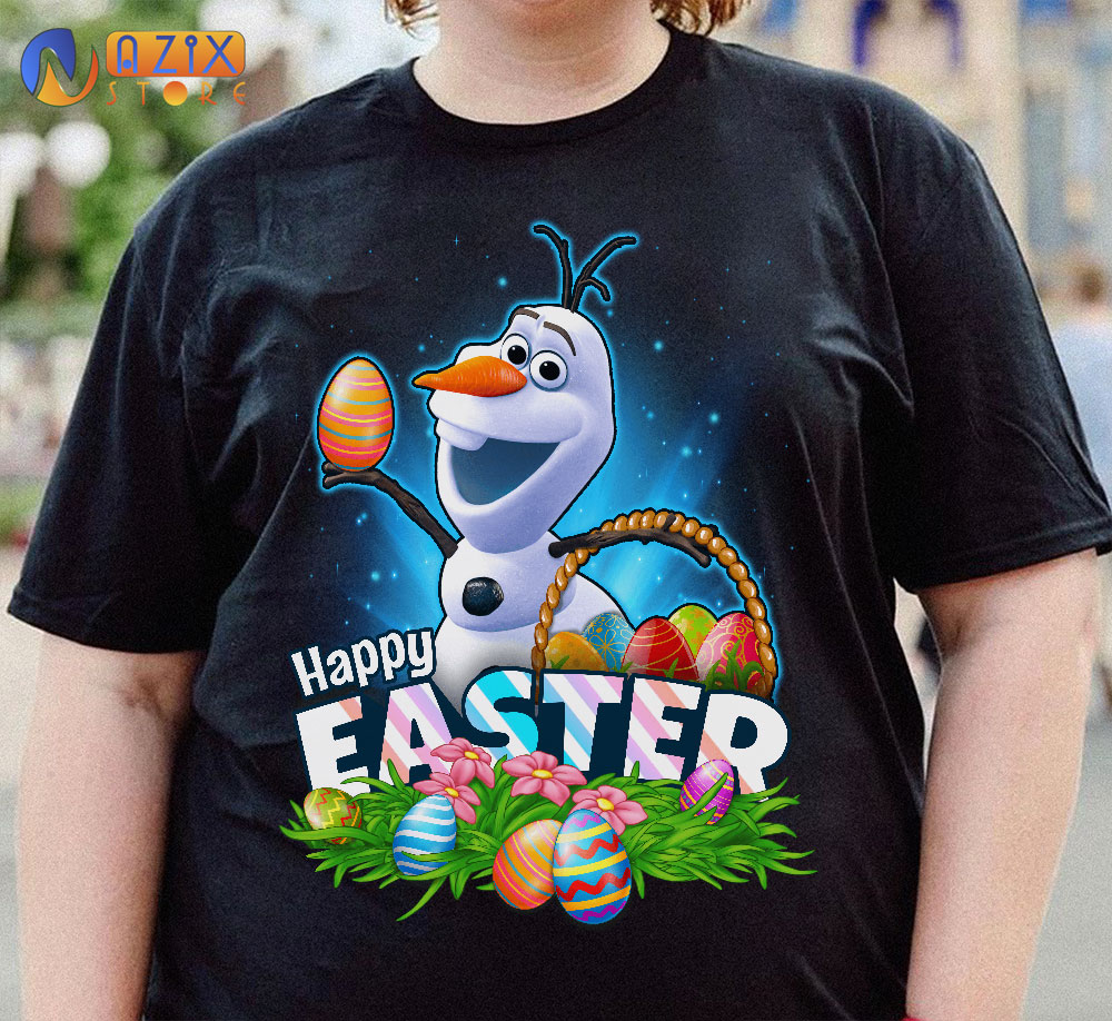 Hoogte lichtgewicht Sneeuwstorm Olaf Happy Easter Day T-Shirt - Nazix Store