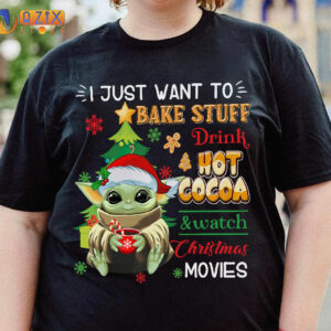 I Just Want Baby Yoda Christmas T-Shirt 2 t shirt i just want baby yoda lzz33